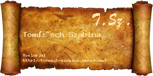 Tomásch Szabina névjegykártya